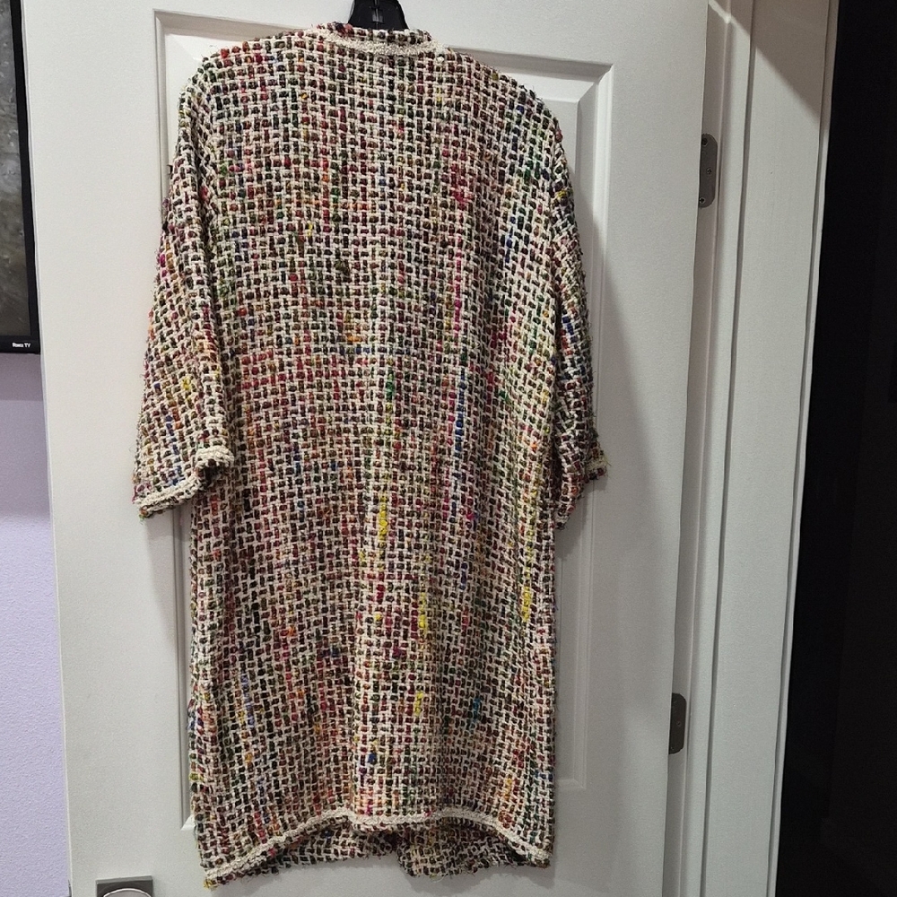 Anthropologie Colorful Tweed Cape Coat - Picture 3 of 7